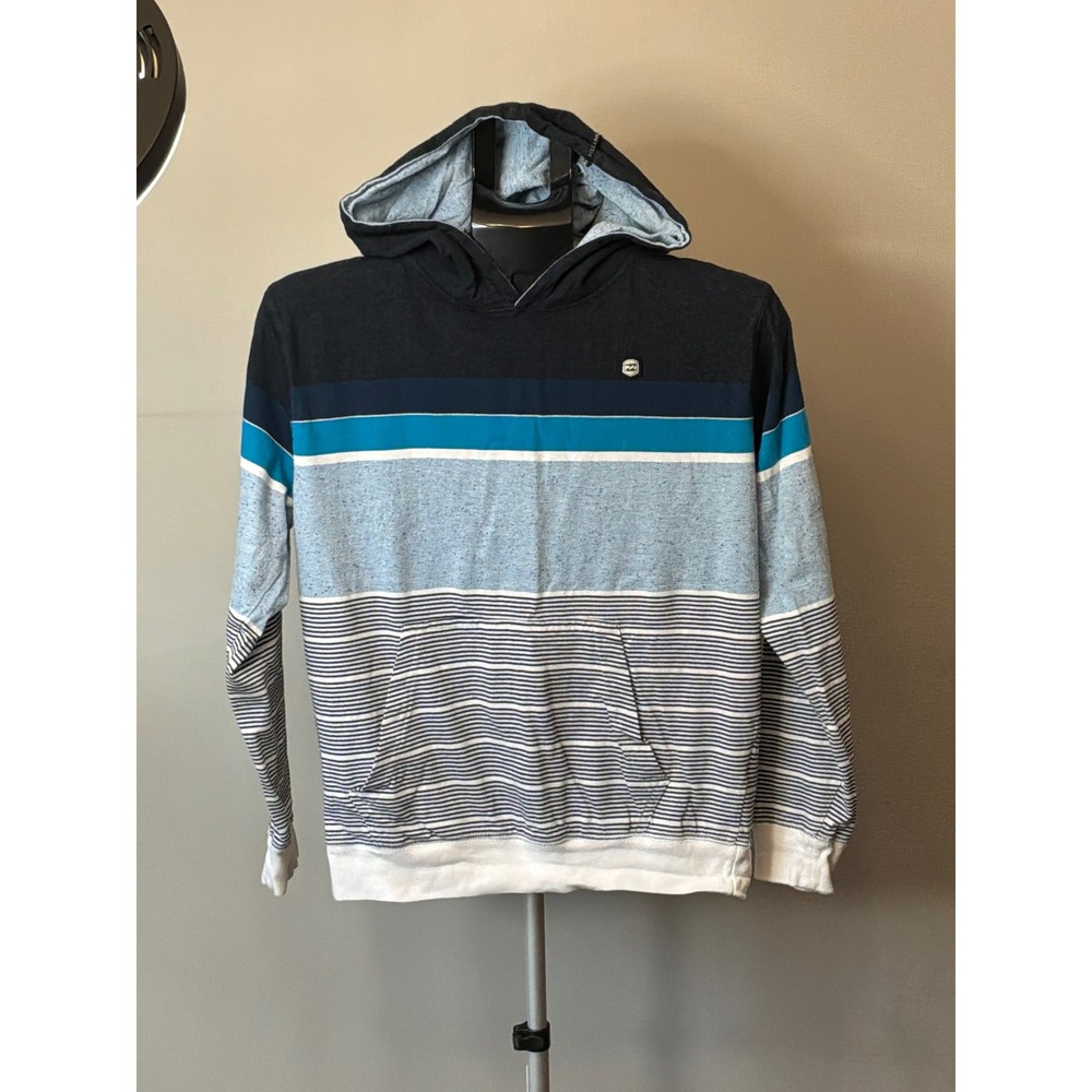 Billabong Hoodie Mens Large Blue Striped Colorblock Surf Streetwear B6407SPI